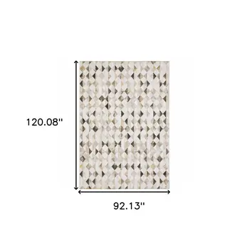8' X 10' Beige And Gray Geometric Area Rug