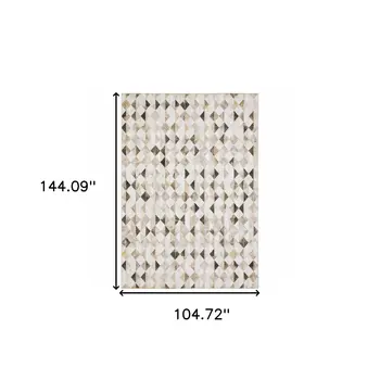 9' X 12' Beige And Gray Geometric Area Rug