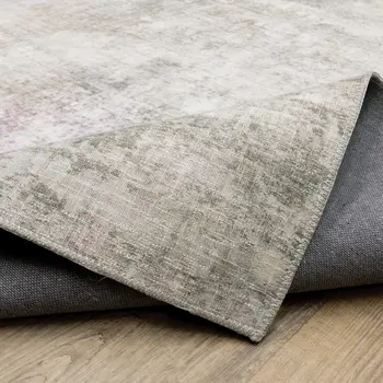 8' X 10' Blue And Beige Abstract Distressed Area Rug