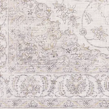 8' X 10' Beige And Gold Oriental Distressed Area Rug