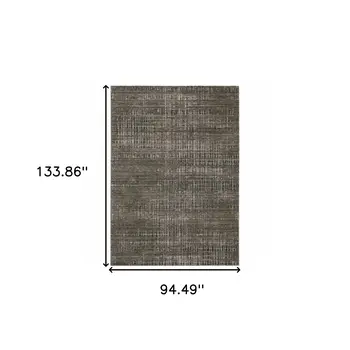 8' X 11' Charcoal And Gray Abstract Distressed Area Rug