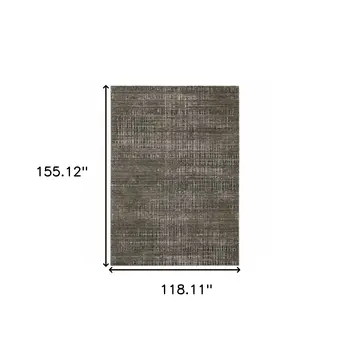 10' X 13' Charcoal Grey Grey Ivory Tan And Brown Abstract Power Loom Stain Resistant Area Rug