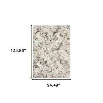 8' X 11' Ivory And Gray Abstract Area Rug