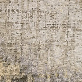 2' X 8' Beige Grey Ivory Tan And Brown Abstract Power Loom Stain Resistant Runner Rug