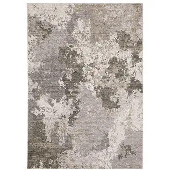 7' X 10' Gray And Ivory Abstract Distressed Area Rug