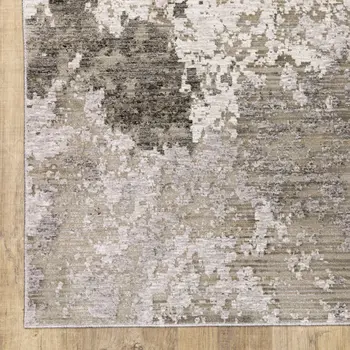 7' X 10' Gray And Ivory Abstract Distressed Area Rug