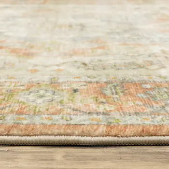 2' X 8' Blue And Orange Abstract Power Loom Stain Resistant Runner Rug
