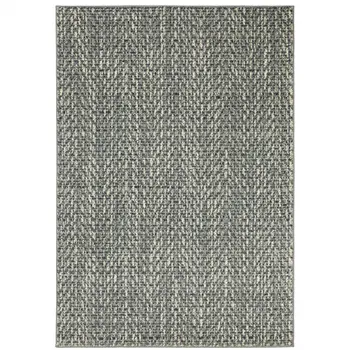 10' X 13' Blue And Ivory Geometric Distressed Area Rug