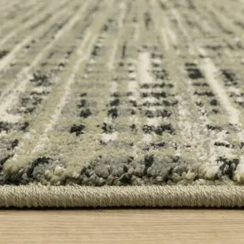 10' X 13' Beige And Gray Geometric Distressed Area Rug