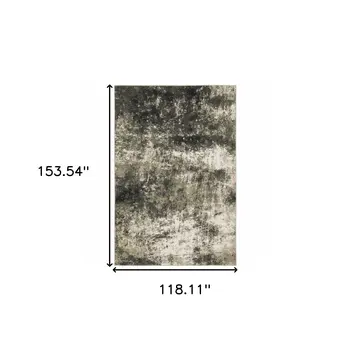 10' X 13' Charcoal And Beige Abstract Area Rug