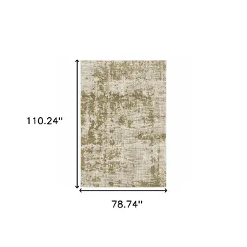 7' X 9' Beige And Ivory Abstract Area Rug
