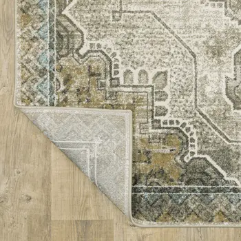 8' X 10' Gray And Blue Oriental Area Rug