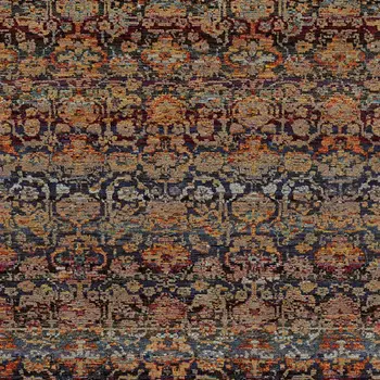 10' X 13' Blue and Ivory Abstract Power Loom Area Rug