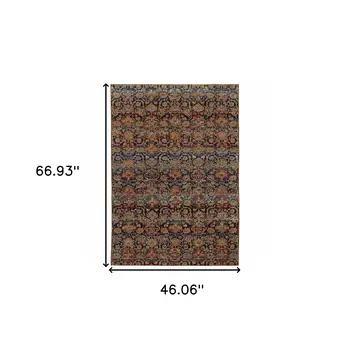 3' X 5' Blue And Ivory Ombre Area Rug