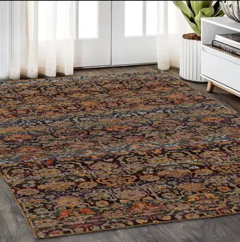 5' X 7' Blue And Ivory Ombre Area Rug