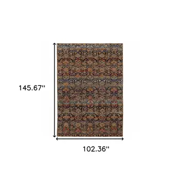 9' X 12' Blue and Ivory Abstract Power Loom Area Rug