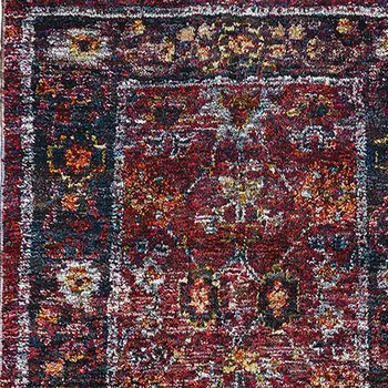 12' Red Purple And Gold Oriental Runner Rug