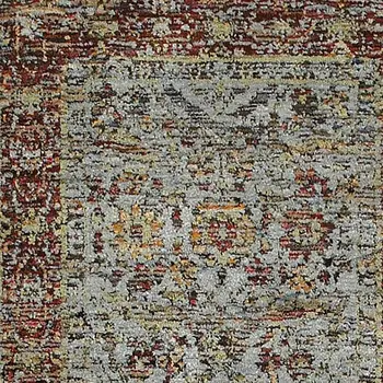 8' Blue And Green Oriental Runner Rug
