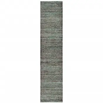 12' Blue And Purple Oriental Runner Rug