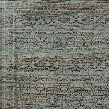 7' X 10' Blue Green Oriental Power Loom Area Rug