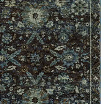 2' X 3' Navy Blue Oriental Power Loom Area Rug