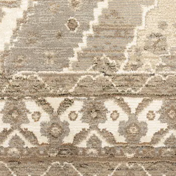2' X 3' Beige And Ivory Oriental Area Rug