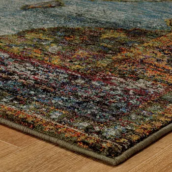 2' X 3' Blue And Beige Oriental Area Rug