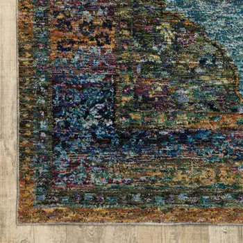 2' X 3' Blue And Beige Oriental Area Rug