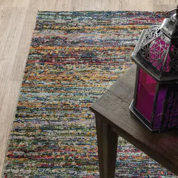 2' X 3' Blue And Gray Abstract Area Rug