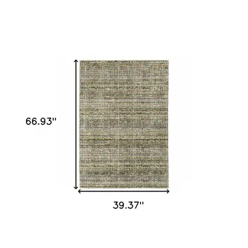 3' X 5' Gray and Ivory Abstract Power Loom Area Rug