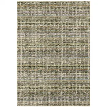 8' X 11' Gray and Ivory Abstract Power Loom Area Rug