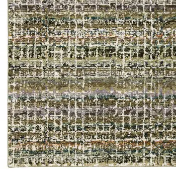 8' X 11' Gray and Ivory Abstract Power Loom Area Rug