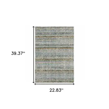 2' X 3' Blue And Green Abstract Area Rug