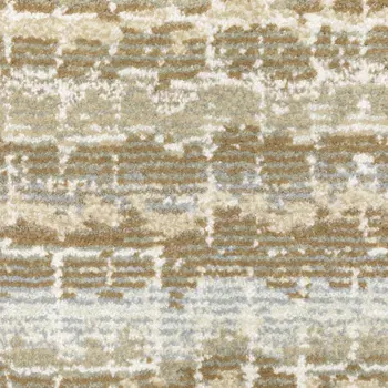8' Ivory And Gray Abstract Runner Rug