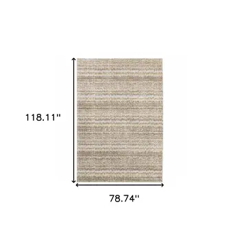 7' X 10' Gray and Ivory Abstract Power Loom Area Rug