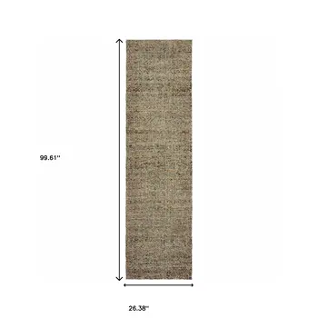 8' Blue And Silver Geometric Runner Rug