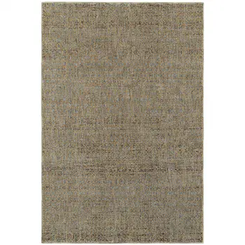 8' X 11' Blue And Gold Geometric Distressed Area Rug