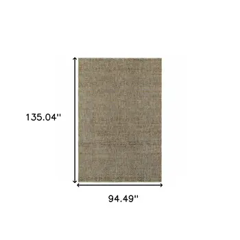8' X 11' Blue And Gold Geometric Distressed Area Rug
