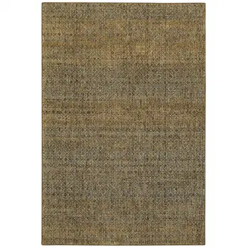 10' X 13' Green Geometric Power Loom Area Rug
