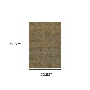 2' X 3' Green Geometric Power Loom Area Rug