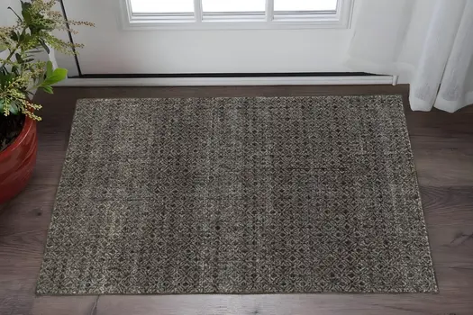 2' X 3' Gray Geometric Power Loom Area Rug