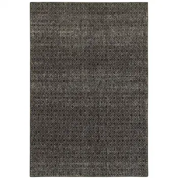 7' X 10' Gray Geometric Power Loom Area Rug