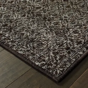 9' X 12' Gray Geometric Power Loom Area Rug