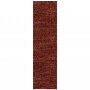 12' Red Gray And Charcoal Runner Rug