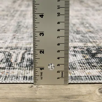 7' X 10' Gray and Ivory Oriental Non Skid Area Rug