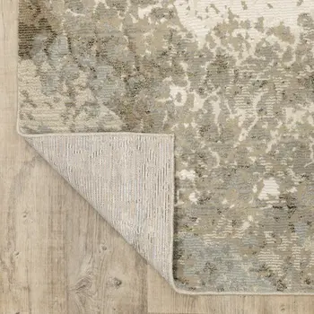 10' X 13' Gray and Ivory Abstract Power Loom Area Rug