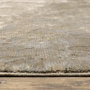 2' X 3' Gray and Ivory Abstract Power Loom Area Rug