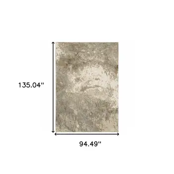 8' X 11' Gray and Ivory Abstract Power Loom Area Rug