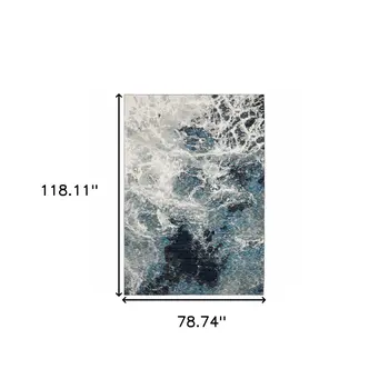 7' X 10' Gray Abstract Power Loom Area Rug