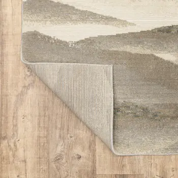 2' X 3' Blue and Gray Abstract Power Loom Area Rug
